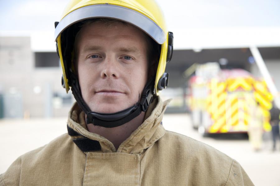 fire fighter photoshoot portrait