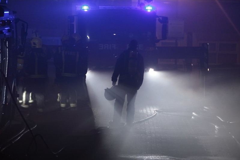 night fire appliance lights smoke