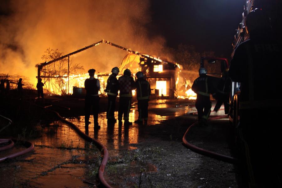 Firefighters night building fire 25831251776