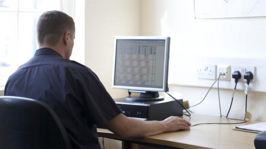 firefighter-on-computer
