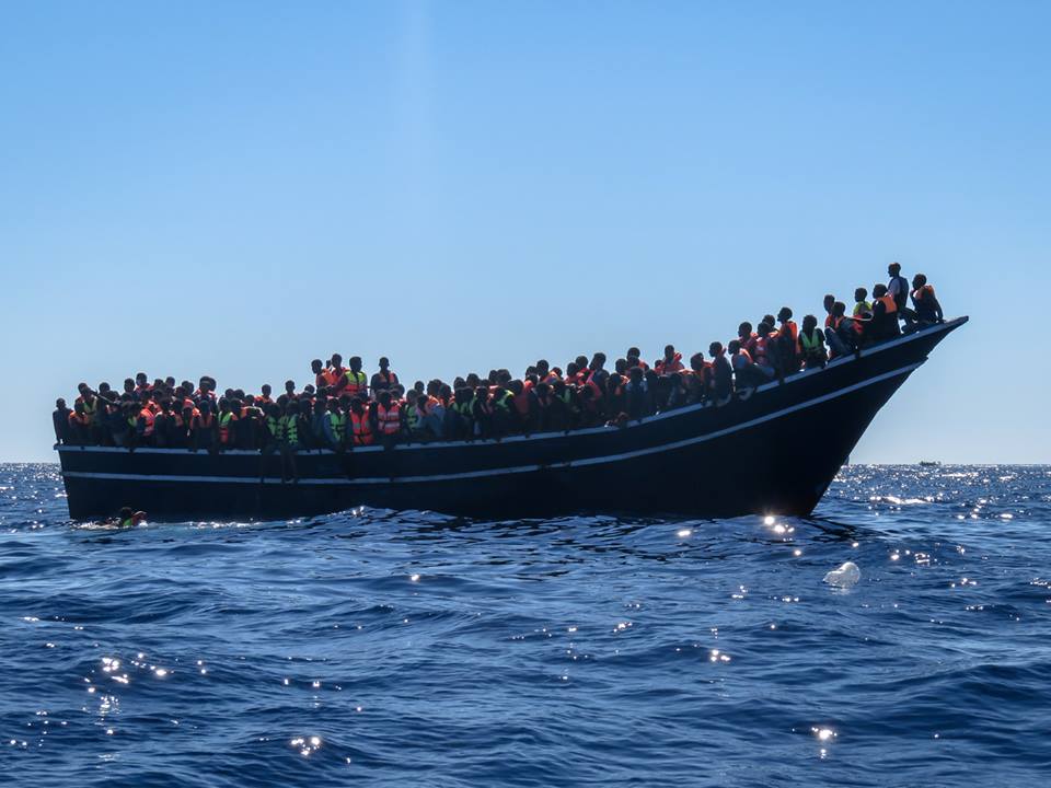 Migrant boat sea