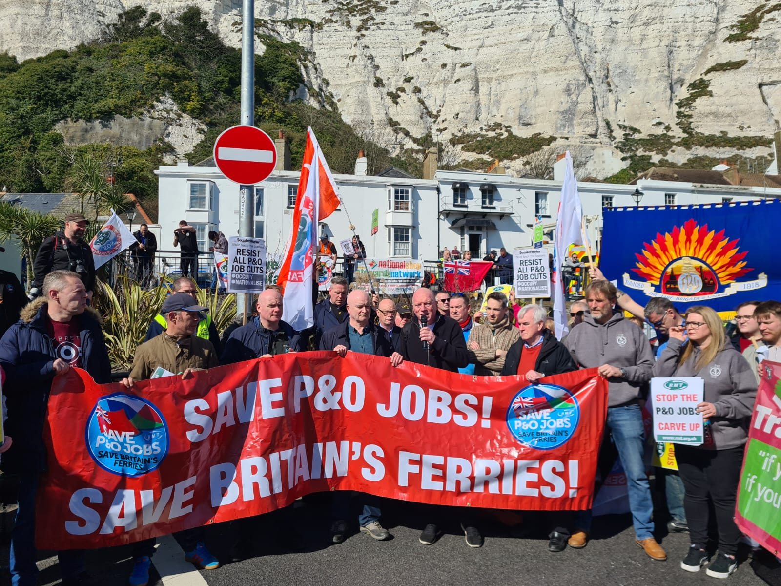 Dover protest against P&O ferries workers sacking