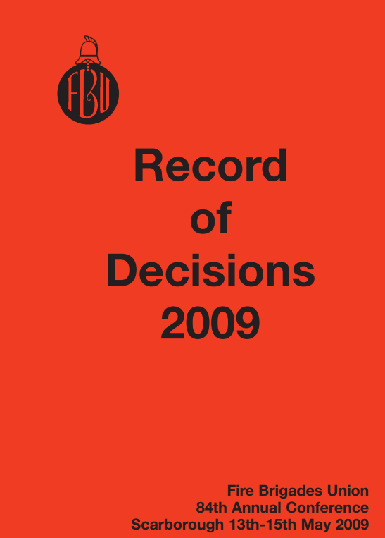 Cover Record of Decisions 2009