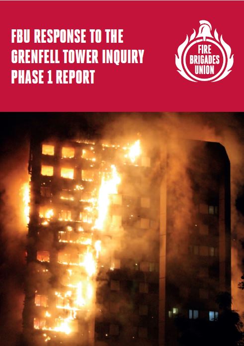 Cover FBU response to the Grenfell Tower Inquiry phase 1 report