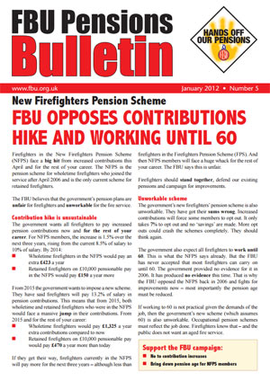 Cover Pensions Bulletin No 5 January 2012