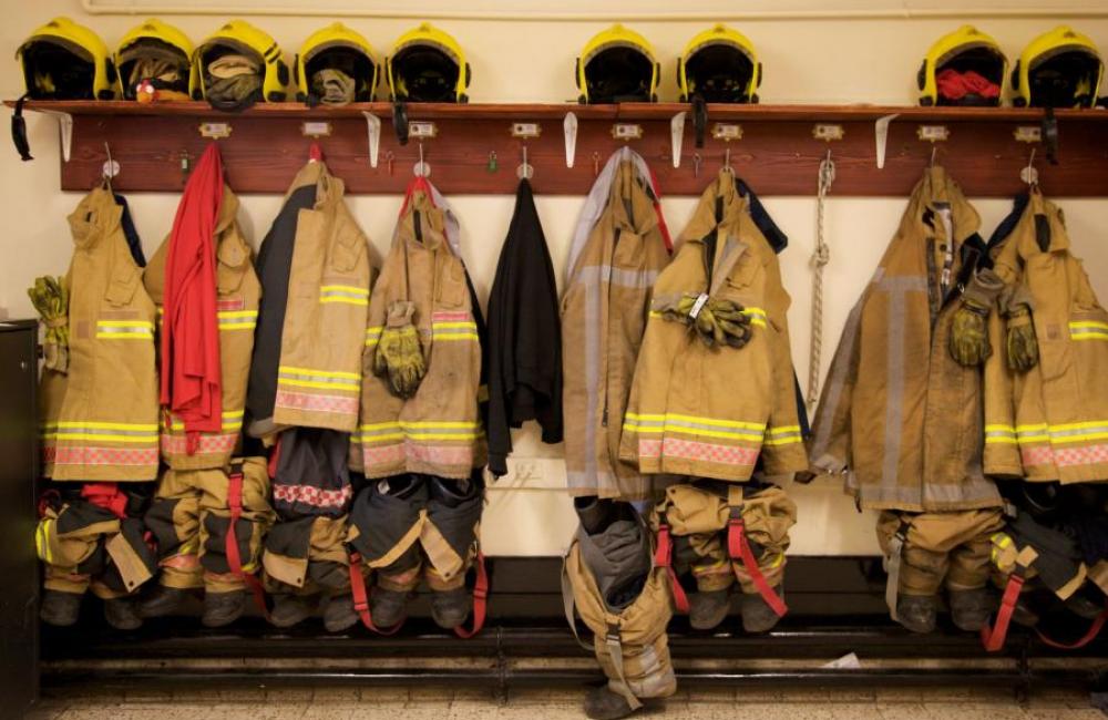 Dirty fire kit in the fire station