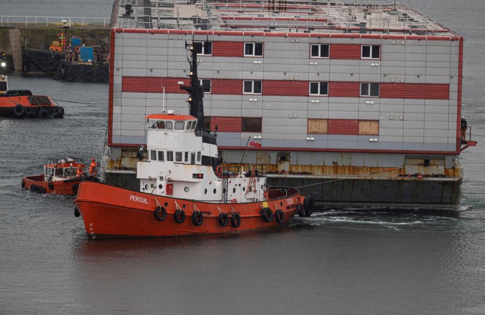Bibby Stockholm barge Alamy