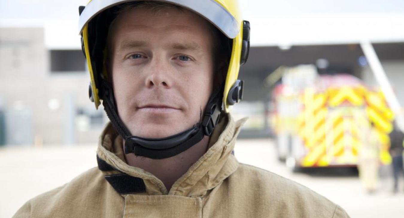 fire fighter photoshoot portrait