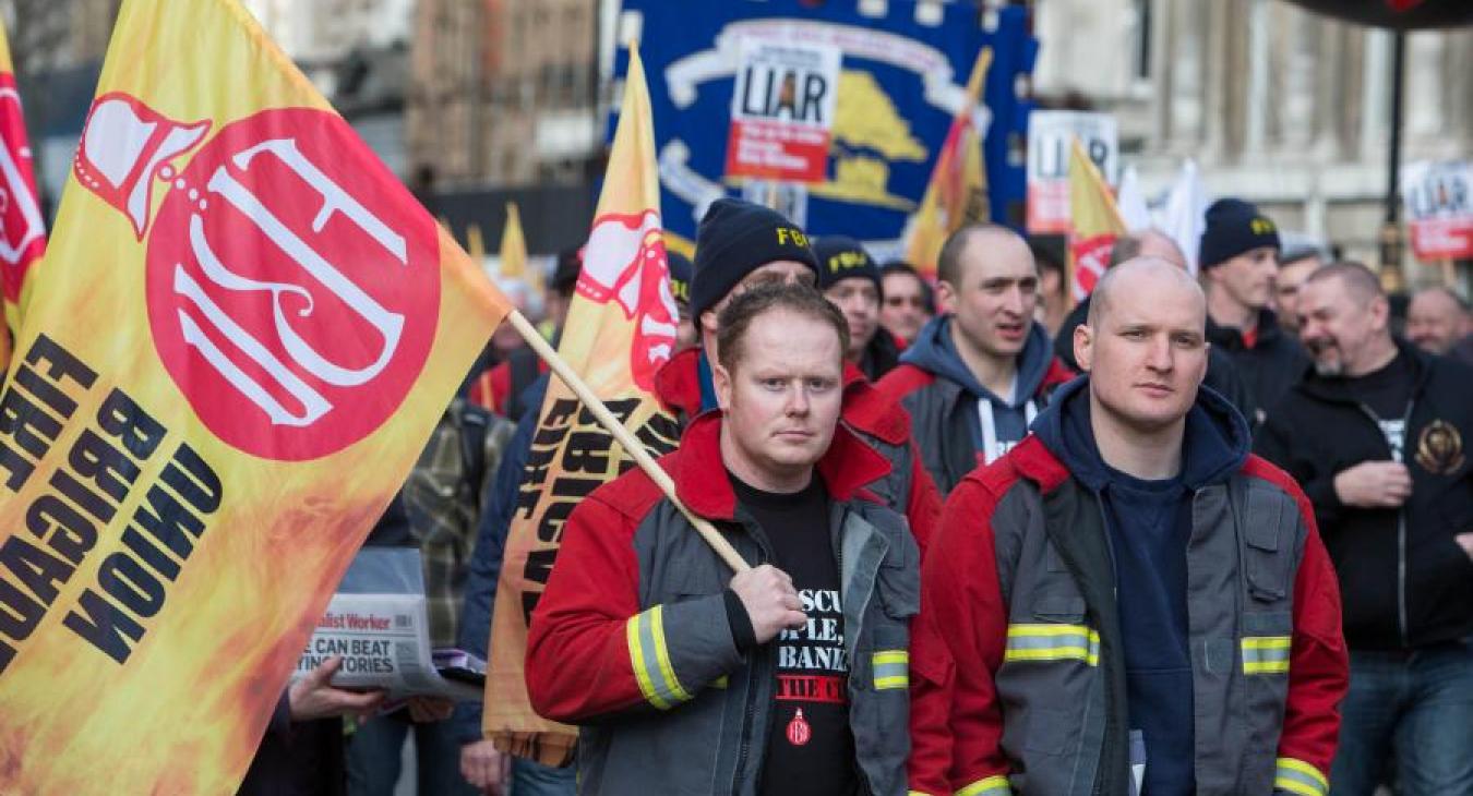March demonstration FBU flag