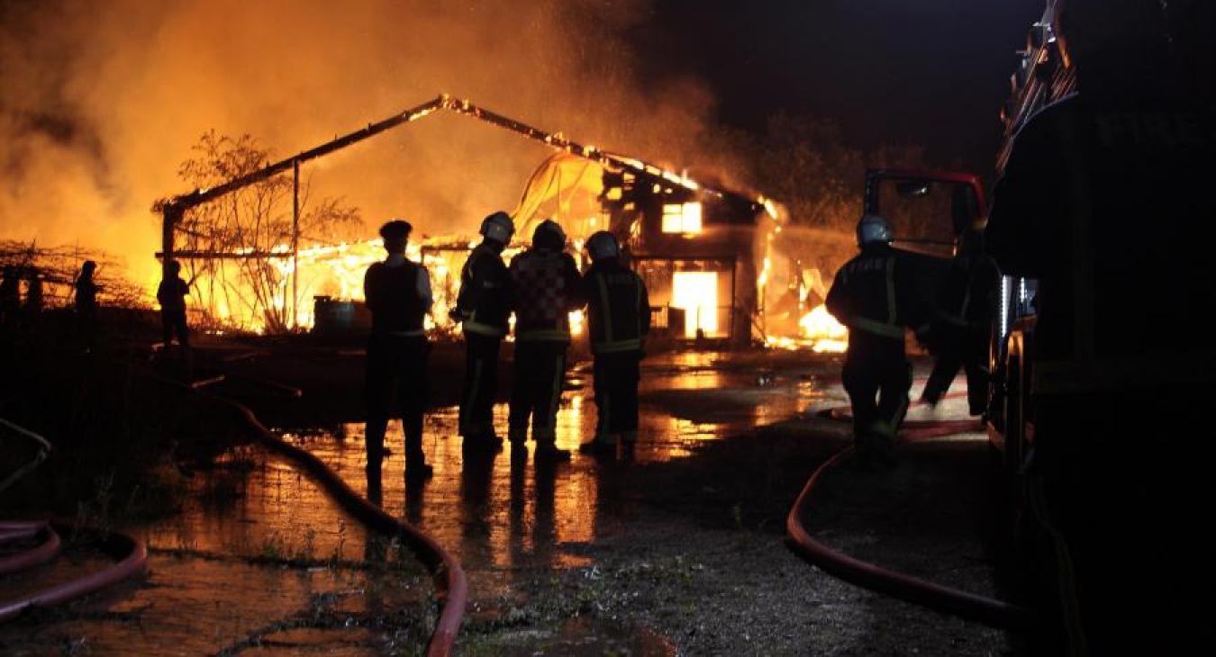 Firefighters night building fire 25831251776