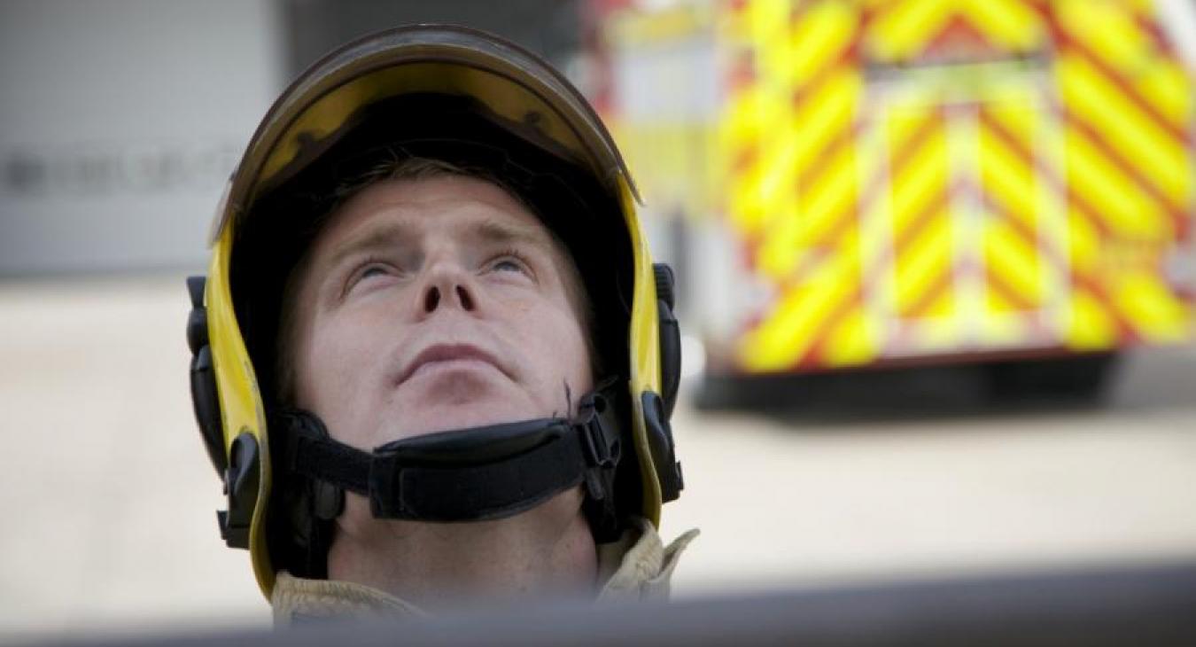 firefighter-helmet-looking-up