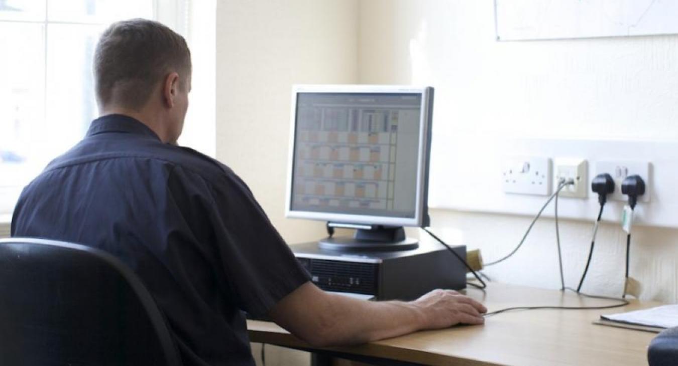 firefighter-on-computer