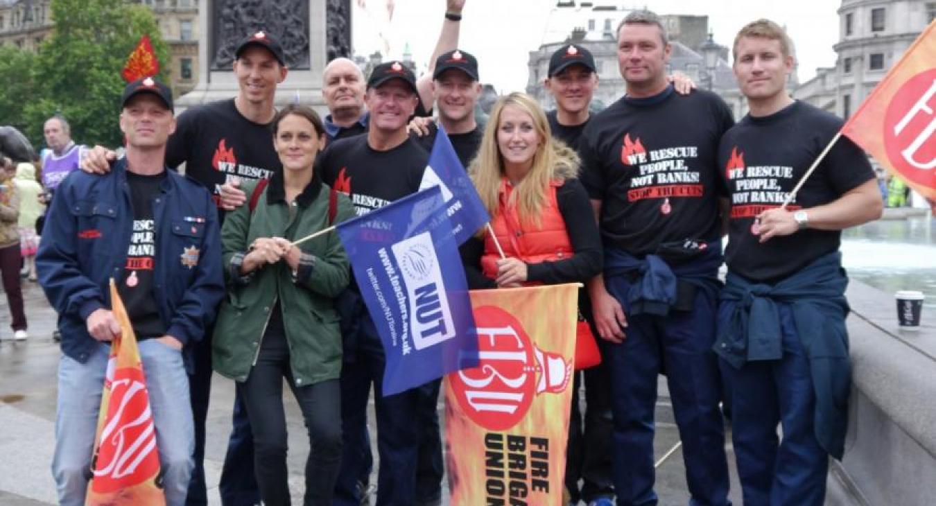 union-members-flags-protest