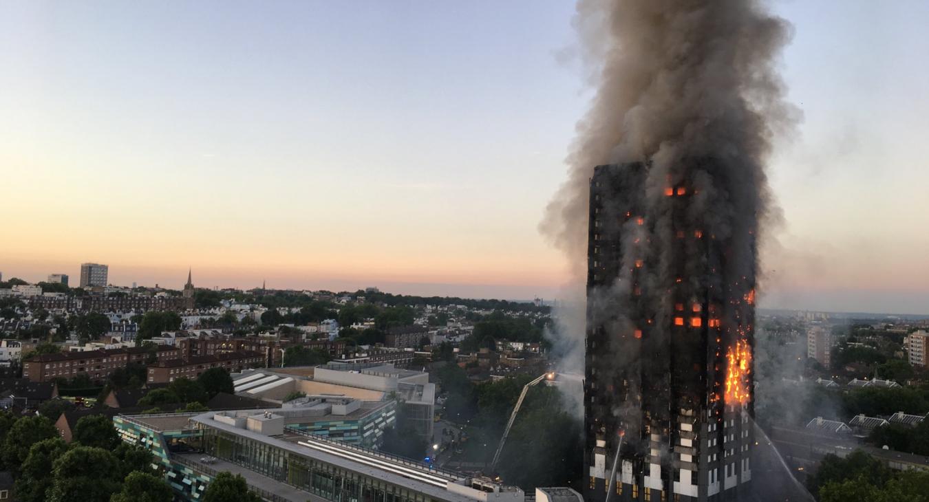 Grenfell Tower on fire