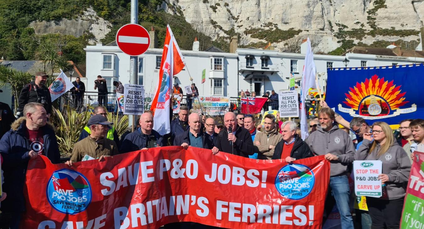 Dover protest against P&O ferries workers sacking