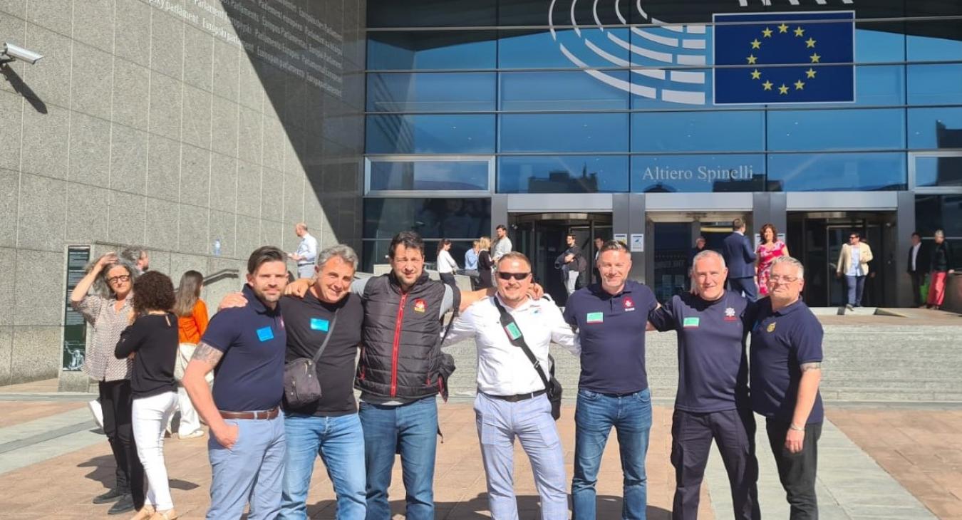 FBU officials at European Parliament
