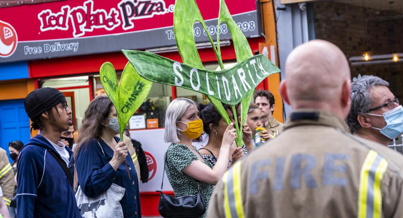 Firefighters Grenfell march