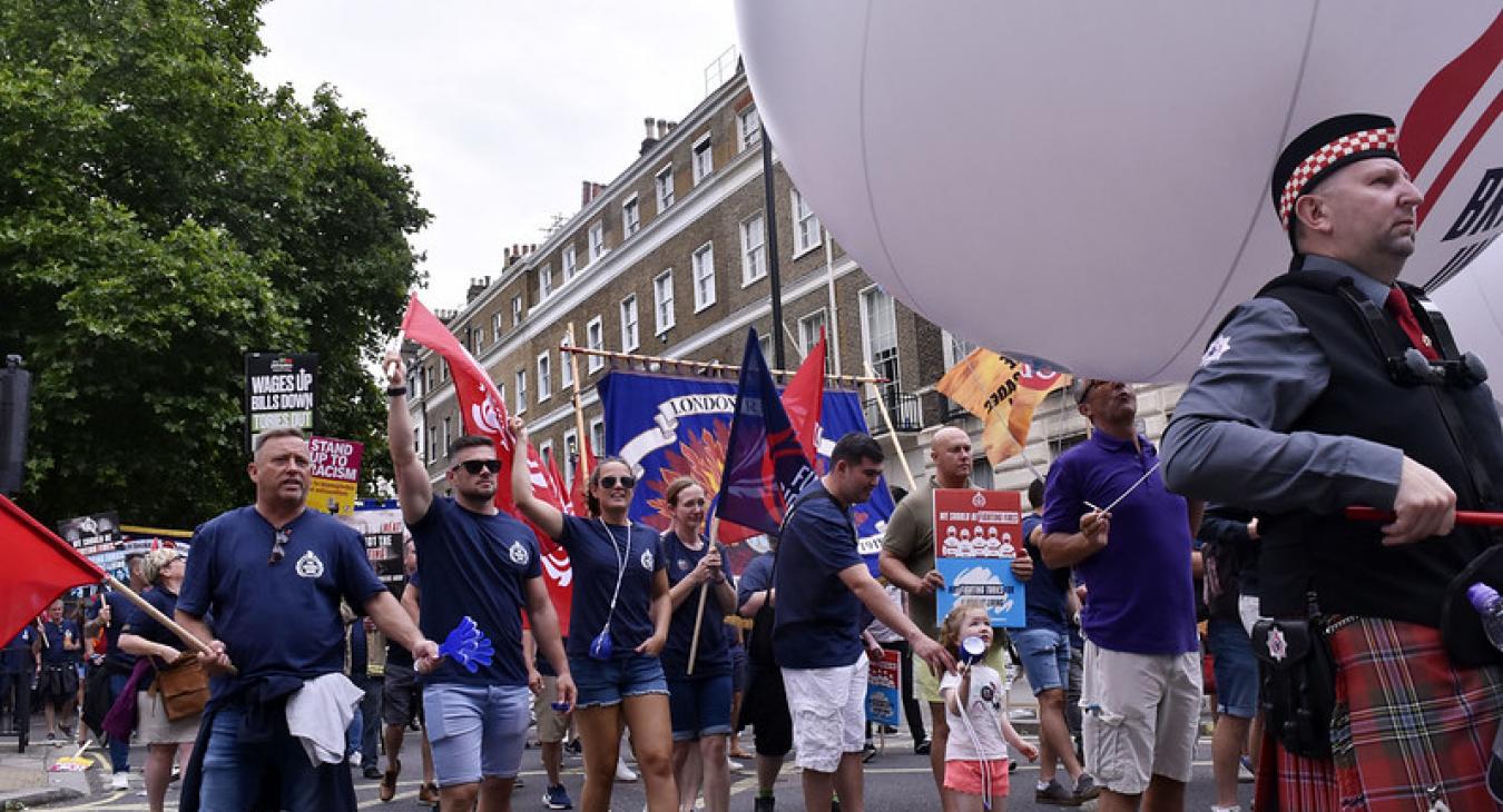 FBU members at a rally