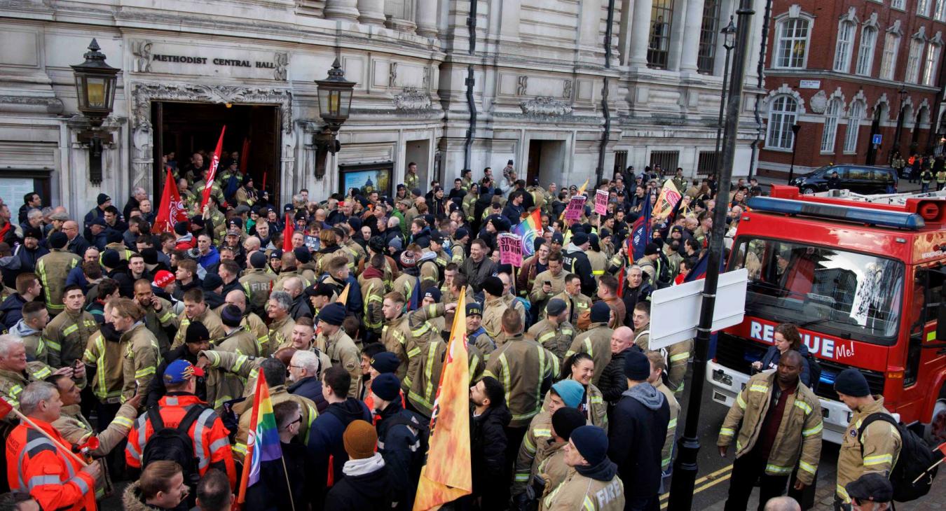 FBU members rally and lobby 6 Dec 2022 credit Mark Thomas