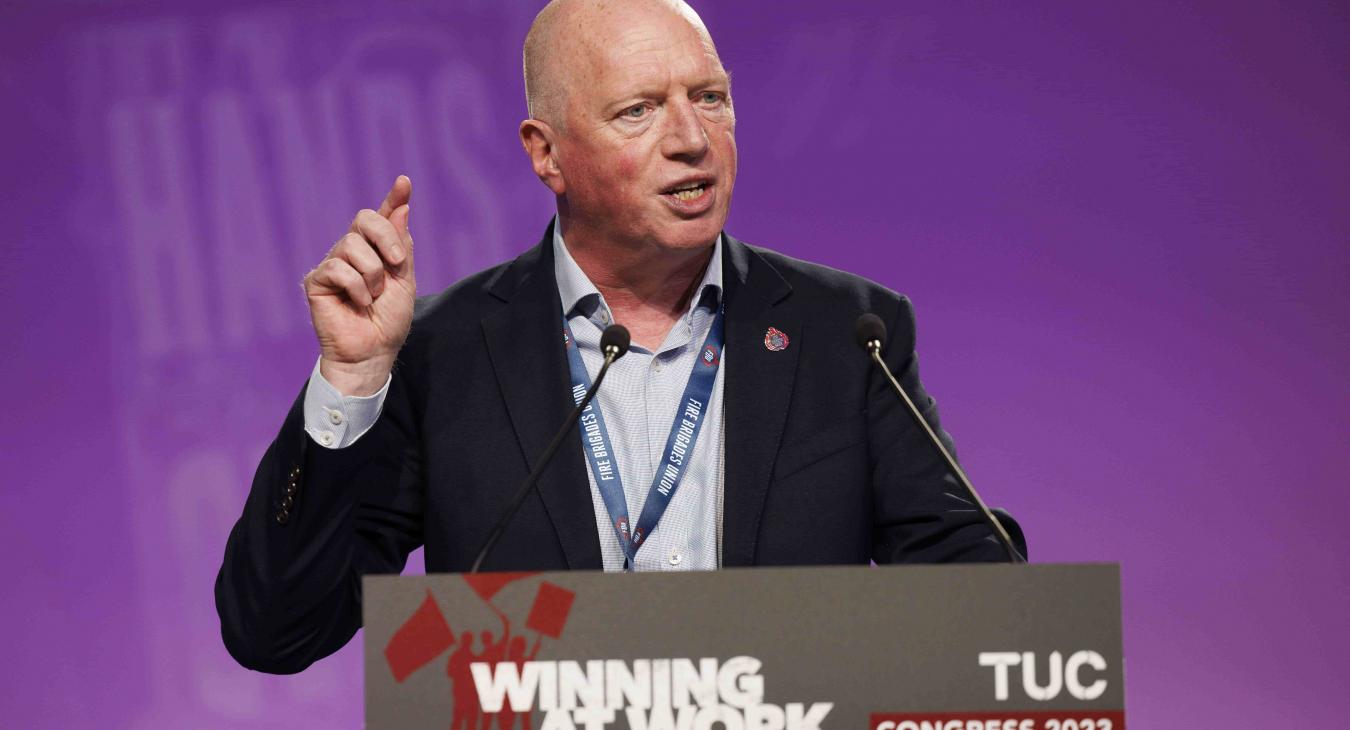 Matt Wrack speaking at TUC Congress 2023. Mark Thomas photographer