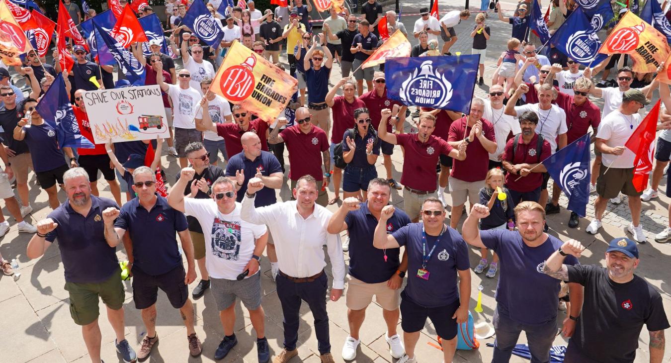 FBU officials and members rally outside Kent County Council August 2026